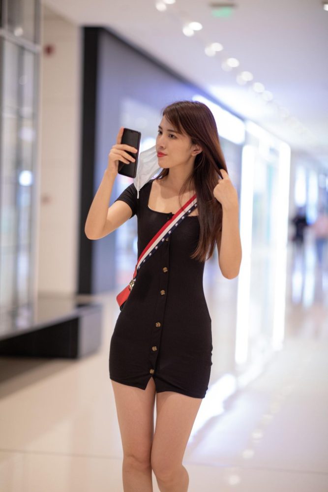 逛商场的黑色包臀裙美丽女孩【385P】00050-七七小屋